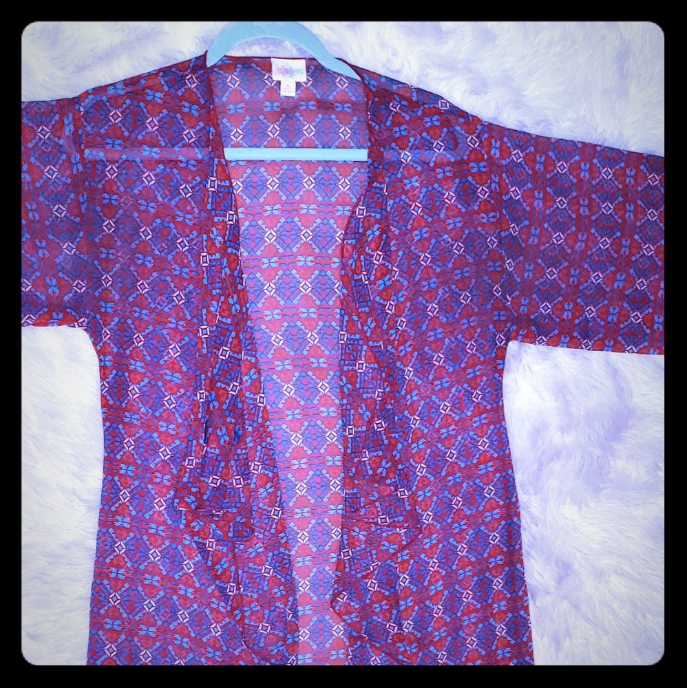 Fringed sheer kimono